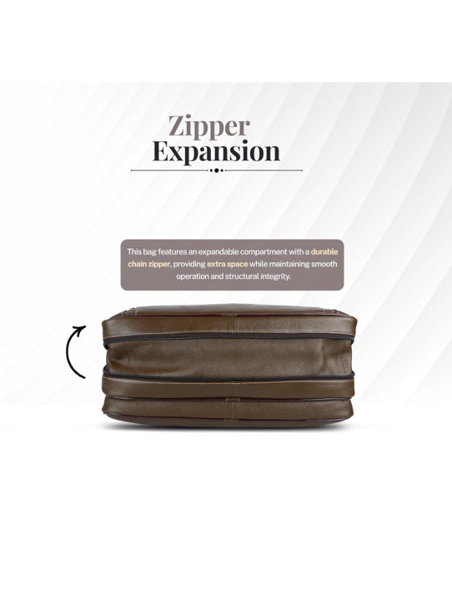  هاموندز فلاي كاتشر حقيبة مكتب جلد طبيعي للرجال، حقيبة لابتوب جلد احترافية . بوصة للاستخدام اليومي والسفر - Image 5